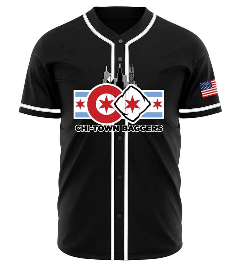 Chi Town Cornhole - Baseball Style Black