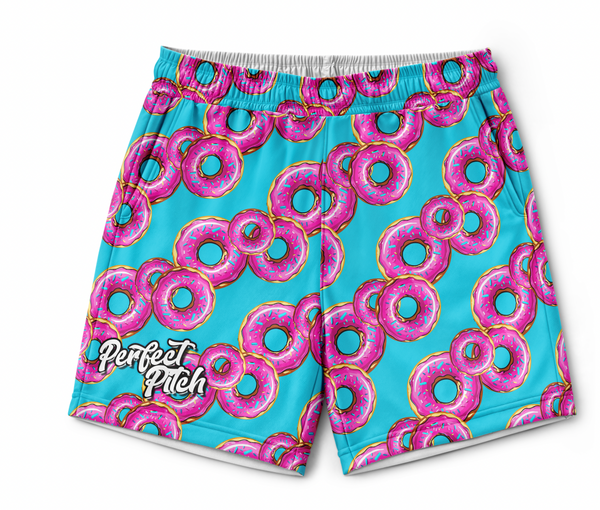 Perfect Pitch 5.5" Inseam Baseball Shorts Oh Donuts
