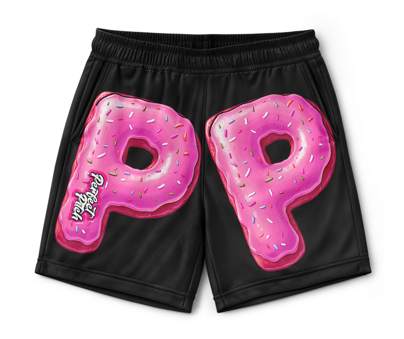 Perfect Pitch 5.5" Inseam Baseball Shorts Perfect Donuts Large