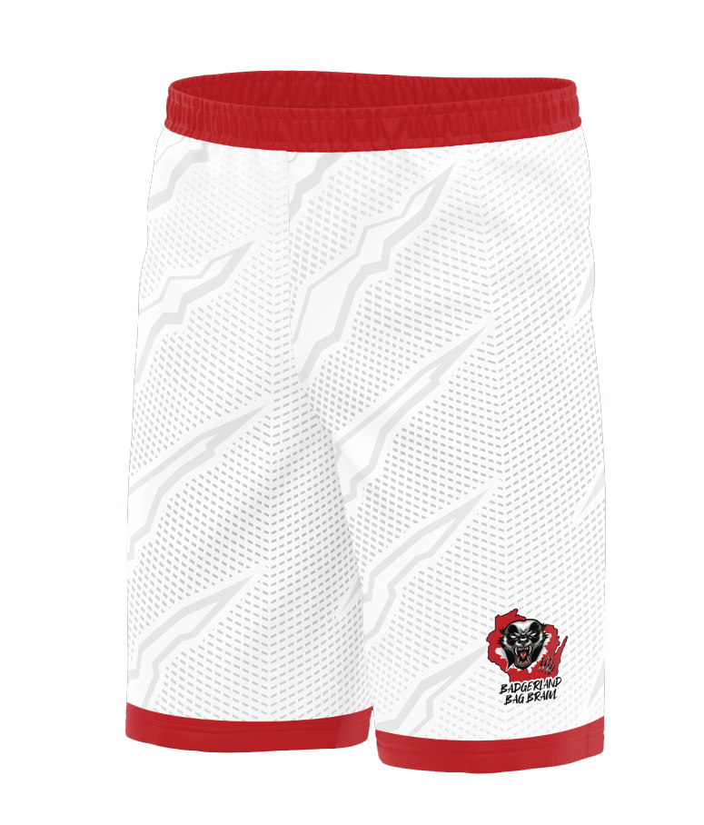 Badgerland Brawl Shorts White Red