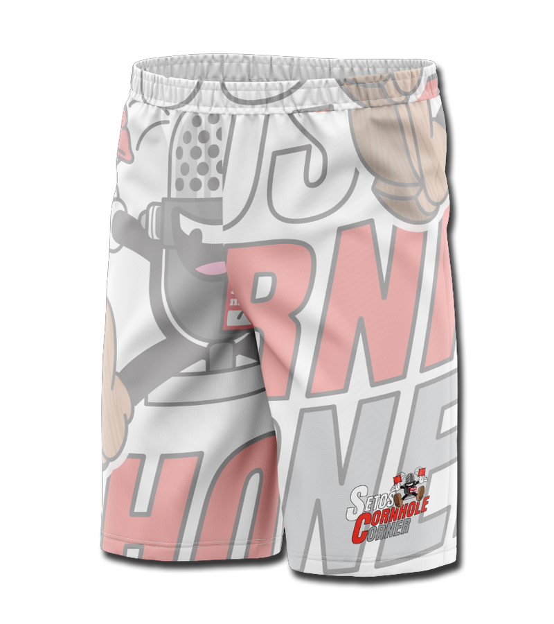 Seto's Cornhole Corner Shorts White