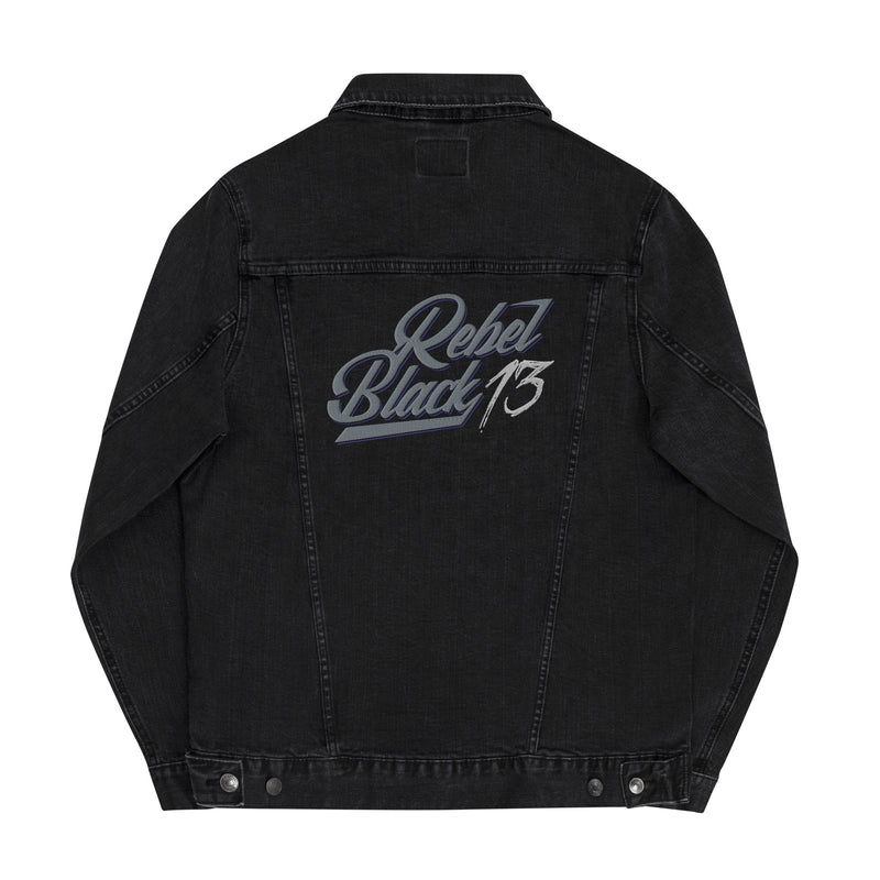 Rebel Black 13 - Clasic Logo Unisex Embroidered Denim Jacket