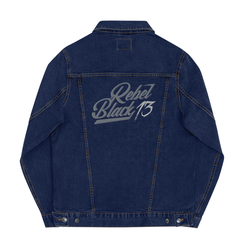 Rebel Black 13 - Clasic Logo Unisex Embroidered Denim Jacket