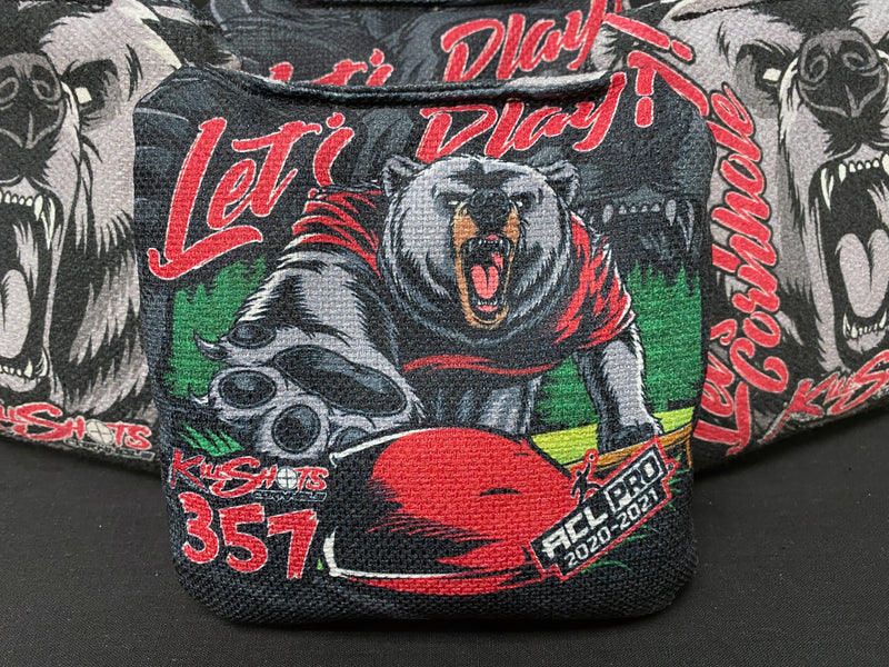 Killshots Jersey Guy Bear 357 Limited Edition Cornhole Bags